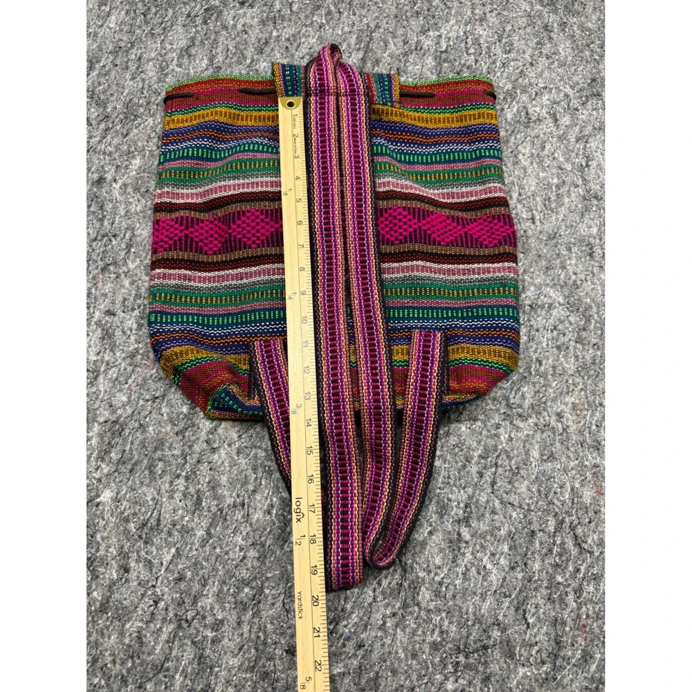 Artesanias MR Pinzon Woven Mexican‎ Backpack Multi Color Striped Boho Bag Emisa